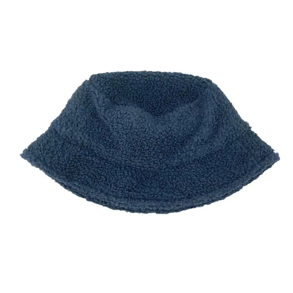 ASOS Bucket Hat Blue Sherpa Faux Fur Y2K Womens Size S/M Funky Fun Casual Cap